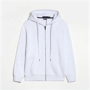 <span class=keywords><strong>Sweat</strong></span> à capuche unisexe surdimensionné respirant en coton brodé de haute qualité avec double fermeture éclair pour l'automne - Product Image 2