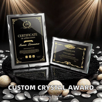 Plaque de récompense en verre cristal personnalisée avec impression UV, gravure et design durable pour entreprises – Vente en gros