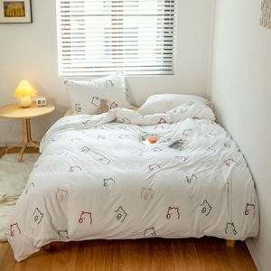 100% dệt kim bông Duvet cover <span class=keywords><strong>Set</strong></span> in phim hoạt hình mô hình mềm được trang bị tấm ga trải giường với gối bao gồm Duvet cover - Product Image 1