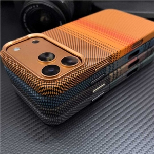Coque de téléphone à motif transfert d'eau, non magnétique ou magnétique, pour iPhone 17 18 <span class=keywords><strong>Pro</strong></span> Max, texture Kevlar - Product Image 6
