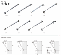 Support hydraulique ascendant gauche et droit, support de porte de placard hydraulique, ressort à gaz pour porte de placard de cuisine