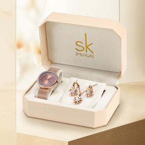 Montre SHENGKE 0188 à quartz avec cadran en verre, bracelet en acier inoxydable, petite, cadeau commémoratif simple et luxueux pour les étudiants - Product Image 5