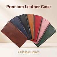 Funda Tipo Cartera de Cuero PU Premium para iPhone 17 - Funda con Soporte para Teléfono, Ranuras para Tarjetas, Cierre Magnético y Carcasa Antigolpes
