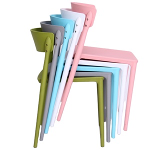 Muebles escandinavos para el hogar al aire libre moderno restaurante cocina sin brazos apilable silla de plástico apilable para comedor - Product Image 2