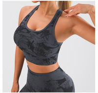 Siap Kirim Berbagai Warna Camo Seamless Fitness Set Anti Tembus Pandang 2 Potong Pakaian Yoga untuk Wanita Lari Outdoor