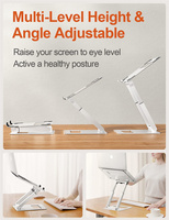 Support d'ordinateur portable ergonomique réglable à prix d'usine pour bureau debout, jusqu'à 21 pouces, pliable