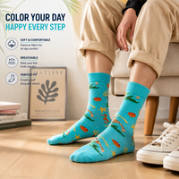 Chaussettes d'automne personnalisées antidérapantes en gros, motifs imprimés vibrants, logo personnalisé, respirantes, uniques, pour usage quotidien, cadeau