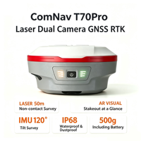 Récepteur GNSS RTK laser ComNav SinoGNSS T70Pro, équipement de topographie terrestre T10Plus Base et Rover, GPS RTK version globale Mars LU5