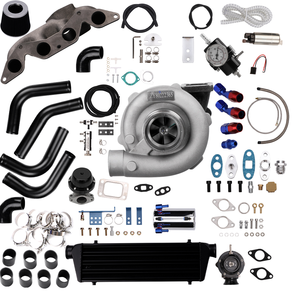 MaXpeedingrods T04E Turbo Kit Wastegate+Intercooler+Manifold 11PCS Kit for Honda Civic D17 EX Auto Parts Image 1