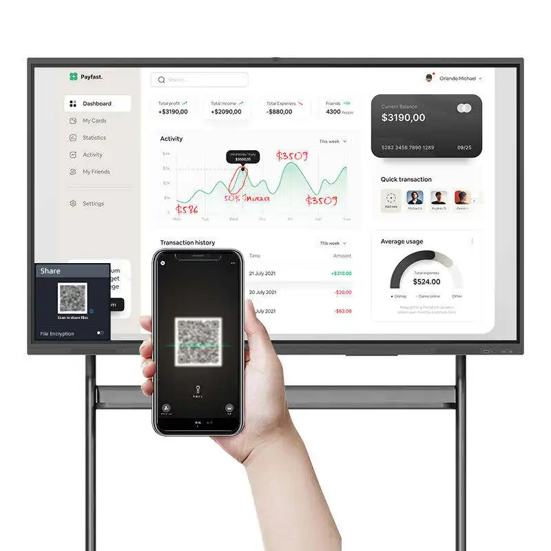 ASANO工場価格アンチグレアスマートマルチフィンガータッチスクリーン液晶ディスプレイ教室電子デジタルインタラクティブボード