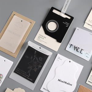 도매 사용자 정의 센터 접는 의류 라벨 브랜드 짠 크기 라벨 의류 셔츠 라벨 교수대 Tags - Product Image 3