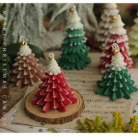 Bougie parfumée artisanale en cire de soja en forme de sapin de Noël pour la décoration de la maison, souvenirs de Noël, cadeaux