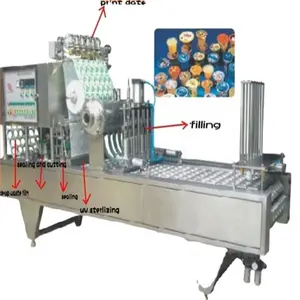 Fully Automatic Water Cup Filling And Sealing Machine Continuous PET Tea Cup Sealing Machine