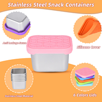Contenant à sauce en acier inoxydable 304 avec couvercle en silicone, hermétique, anti-fuite, pour préparation de repas, pot à condiments pour garder les sauces fraîches