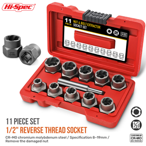 Juego de Llaves de Tubo de 11 Piezas de 8-19 mm, Cr-Mo, 1/2\", OEM ODM, Extractor de Tornillos y Pernos, Herramienta para Extraer Pernos Dañados - Product Image 5