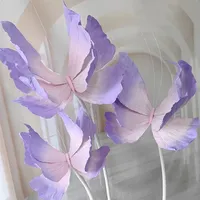 Décoration de mariage : Papillons 3D faits main en papier, fleurs artificielles pour allée, scène, vitrine, ornements et aménagement