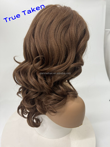 100% japonés Kanekalon Futura fibra <span class=keywords><strong>Spft</strong></span> sintético 9*5 pulgadas encaje Yaki rizado suelto rizado onda hinchable miel marrón Peluca de pelo - Product Image 2