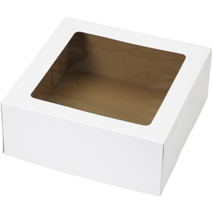 White Cake Box With Window Bakery Box 8'' x 8''x 3.5'' Cookies Box