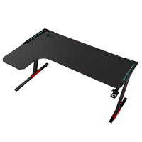 Bureau de jeu en bois en forme de L AOR Esports avec éclairage LED RGB, design extensible, porte-gobelet - Vente en gros