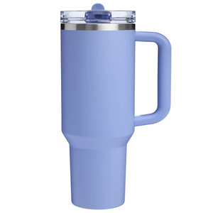 Vaso de acero inoxidable de 40oz, vaso de viaje, vaso aislado al vacío con asa, tapa de paja - Product Image 3