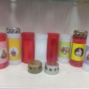 Candele di cera Paraff con coperchio di ferro scavato per il funerale e il ricordo della sepoltura - Product Image 3