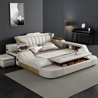 Luxuriöses Multifunktionales Smart-Bett in Kingsize mit Elektrischer Verstellfunktion, Massage, Bluetooth und Stauraum für Schlafzimmermöbel im Sonderangebot