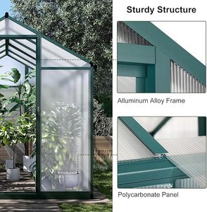 Portable Green House Backyard Polycarbonate Growing Shelter <span class=keywords><strong>Kit</strong></span> de tente de jardinage extérieur <span class=keywords><strong>en</strong></span> aluminium - Product Image 6
