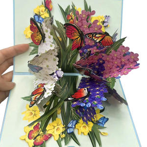 Tarjeta de felicitación de flor de mariposa 3D tridimensional transfronteriza Día DE LA MADRE Cumpleaños Día de San Valentín Regalo Artesanía de papel - Product Image 4