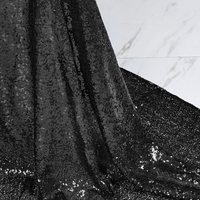 Nappe Rectangle à Paillettes Noires en Polyester pour Fête de Noël, Couverture Magique, Brodée, 60x102 Pouces, Vente Chaude
