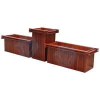 Jardinières d'extérieur modernes en HDPE et bois-plastique, avec cadre métallique galvanisé, roues universelles, design carré, personnalisables en gros par HYX