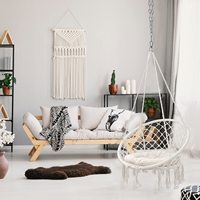 Chaise à bascule en macramé ronde, balançoire en corde de coton, en macramé, facile à transporter, pour jardin, patio, offre spéciale