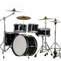 Kit de batterie 5 fûts + 4 cymbales avec pieds et pédales, batterie métallique Jazz Rock OEM, vente en gros pour débutants, enfants, studio, scène, pratique OEM