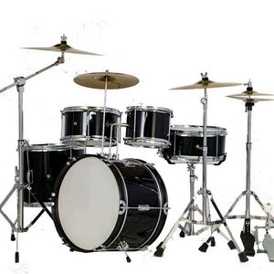 Kit de Batería de 5 Tambores + 4 Platillos <span class=keywords><strong>con</strong></span> Soporte y Pedales, Batería de Metal para Jazz y Rock, Venta al por Mayor OEM para Principiantes, Niños, Estudio, Escenario y Práctica - Product Image 4