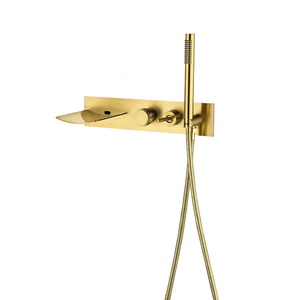 Hot Sales Hardware Bath Spout <b>Waterfall</b> Brushed Gold Basin Laundry Faucets HAS-865 Hardware Bath Spout - Product Image 5