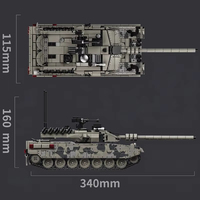 Tanque de Batalla Principal Leopard 2A7, Bloques de Construcción MOC, Vehículo Blindado Moderno, Modelo de Ladrillos para Armar, Juguete Coleccionable Militar