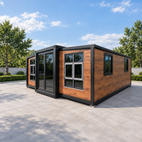 Maison préfabriquée à double aile avec structure de conteneur extensible, maison modulaire pliable et conception de bâtiment intégrée