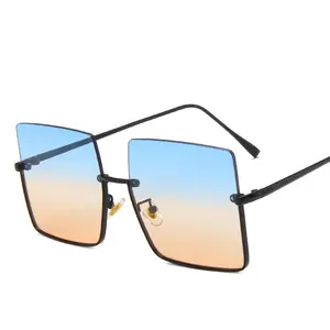 READSUN tasarımcı ünlü markalar Shades lüks kadın Lens kare büyük moda siyah gözlük çerçeve boy yarı çerçevesiz güneş gözlüğü