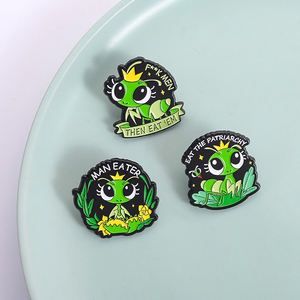 Eat the Patriarchy Mantis Feminist esmalte Pins mujeres niñas Power Man Eater Metal broches solapa insignia joyería regalos para amigos - Product Image 1