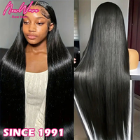 Perruque en cheveux humains lisses et soyeux, cheveux brésiliens vierges, extra longue 24 pouces, frontale en dentelle suisse HD, idéale pour les voyages et les vacances