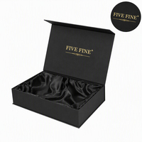 Boîte d'emballage de luxe noire pour perruque en cheveux naturels avec structure rigide, personnalisable, emballage de perruque de luxe de 2,5 cm pour cheveux naturels