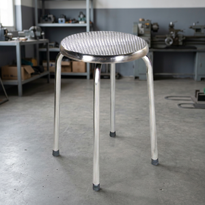 Silla Alta de Acero Inoxidable de Estilo Industrial, Diseño Contemporáneo con Cuero PU, Estable y Resistente, para Comedor, Sala de Estar o Restaurante - Product Image 2
