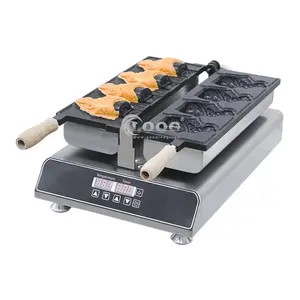4 adet balık şekilli Waffle Waffle makinesi dondurma koni Maker Maker aperatif makinesi dijital Maker Maker