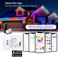Lumières LED à pixels permanentes pour Noël, extérieur, RGBW, 24V, contrôle intelligent par application, IP68, pour la décoration de maisons, de bâtiments et de commerces à Noël