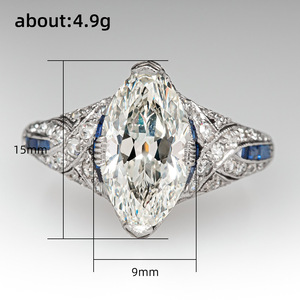 Anello con Zircone Marquise per Donne, Elegante Gioiello da Dito per Ufficio e Moda - Product Image 5