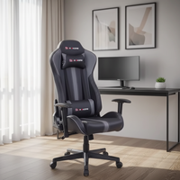 Chaise de jeu en similicuir haut de gamme, design moderne, chaise d'ordinateur réglable en hauteur et inclinable pour le bureau et la maison