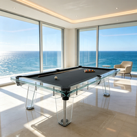 Table de billard en verre de 9 pieds, table de billard professionnelle personnalisée, design moderne transparent, table de billard de luxe pour la maison