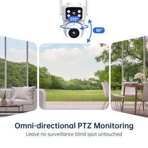 Pabrik OEM 4 + 4 8MP AI Tuya kamera pintar 360 keamanan nirkabel 2.4G 5G WIFI6 lensa ganda pengawasan Wifi 4K kamera keamanan - Product Image 3