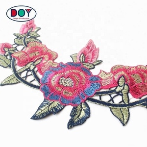 Bán Buôn Cổ Phiếu Cao-Thời Trang Đường Viền Cổ Áo Cổ Áo Máy Thêu Cổ Áo Ren Với 3D Hoa Cho Vải - Product Image 3