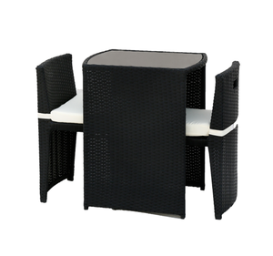 Mobili da giardino salvaspazio mobili da giardino in Rattan PE Set da giardino moderno per Patio Set di sedie da tavolo per balcone da 3 pezzi - Product Image 5
