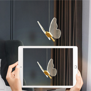 Lámpara Colgante Moderna de Lujo Ligero con Diseño de Mariposa Pequeña, Lámpara LED Nórdica Minimalista con Control Táctil y Cuidado Ocular - Product Image 4